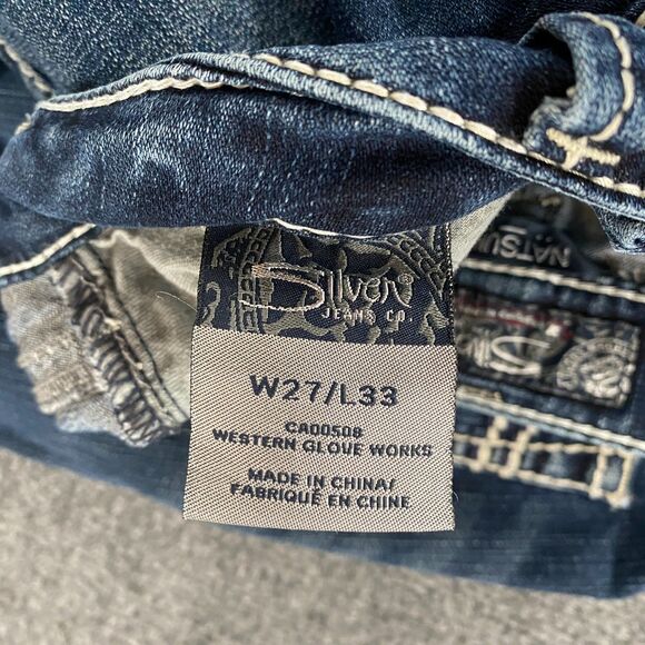 Silver Jeans Womens 27 Blue Natsuki Mid Rise Bootcut Ladies Casual Western Ranch - Picture 6 of 10